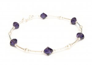 .925 Sterling Silver Purple Bracelet  made with SWAROVSKI ELEMENTS