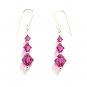 .925 Sterling Silver Fuchsia Pink Crystal Earrings made with SWAROVSKI ELEMENTS