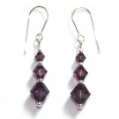 Sterling Silver Amethyst Purple Earrings made with SWAROVSKI ELEMENTS