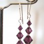 Sterling Silver Amethyst Purple Earrings made with SWAROVSKI ELEMENTS