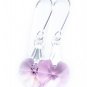 .925 Sterling Silver Light Rose Pink Heart Earrings made with SWAROVSKI ELEMENTS