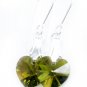 925 Sterling Silver Olivine AB Green Heart Earrings made with SWAROVSKI ELEMENTS