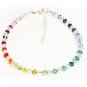 .925 Sterling Silver Mixed Rainbow Crystals Anklet made with SWAROVSKI ELEMENTS