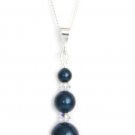 Petrol Blue Pearl Crystal AB Pendant Necklace Made With SWAROVSKI ELEMENTS 468