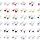 Crystal Heart Earrings Made With SWAROVSKI ELEMENTS Silver Plated with Box & Bag