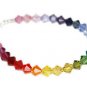 .925 Sterling Silver Rainbow 6mm Crystals Bracelet made with SWAROVSKI ELEMENTS