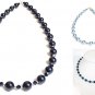 Sterling Silver Handmade Blue Pearl Necklace made with SWAROVSKI ELEMENTS 8mm