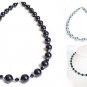 Sterling Silver Handmade Blue Pearl Necklace made with SWAROVSKI ELEMENTS 8mm