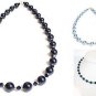 Sterling Silver Handmade Blue Pearl Necklace made with SWAROVSKI ELEMENTS 8mm