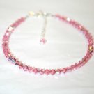 Pretty & Sparkly Light Rose Pink AB Crystal Anklet made with SWAROVSKI ELEMENTS