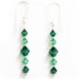 Handmade Drop Earrings 5 Bead Emerald Green made with SWAROVSKI ELEMENTS
