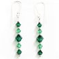 Handmade Drop Earrings 5 Bead Emerald Green made with SWAROVSKI ELEMENTS