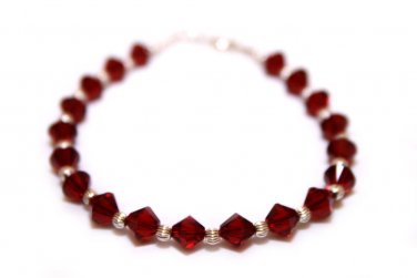 Red Crystal Bracelet made with SWAROVSKI ELEMENTS 6mms