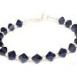 Sterling Silver Handmade Blue Crystal Bracelet made with SWAROVSKI ELEMENTS 6mms