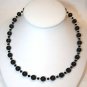 Handmade Mystic Black Pearl & Crystal Necklace made with SWAROVSKI ELEMENTS