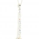 Long Pear Drop White Pearl Crystal Pendant Necklace Made With SWAROVSKI ELEMENTS