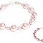 Sterling Silver Handmade Pink 8mm Pearl Bracelet made with SWAROVSKI ELEMENTS