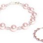 Sterling Silver Handmade Pink 8mm Pearl Bracelet made with SWAROVSKI ELEMENTS