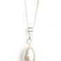 Dainty White Pear Drop Pearl Pendant Necklace Made With SWAROVSKI ELEMENTS