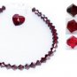 Sterling Silver Red Heart Charm Crystal Bracelet made with SWAROVSKI ELEMENTS