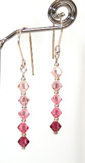 Sterling Silver 4mm Rose Fuchsia Crystal Earrings made with SWAROVSKI ELEMENTS