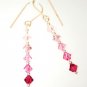 Sterling Silver 4mm Rose Fuchsia Crystal Earrings made with SWAROVSKI ELEMENTS