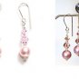 1 Pair Sterling Silver Handmade Pink Pearl Earrings made with SWAROVSKI ELEMENTS