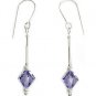 Handmade Sparkly Tanzanite Purple Long Earrings made with SWAROVSKI ELEMENTS