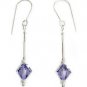 Handmade Sparkly Tanzanite Purple Long Earrings made with SWAROVSKI ELEMENTS