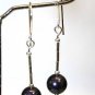Sterling Silver Single Dark Purple Pearl Earrings made with SWAROVSKI ELEMENTS