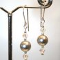Light Grey Pearl Crystal Earrings MADE WITH SWAROVSKI ELEMENTS