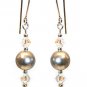 Light Grey Pearl Crystal Earrings MADE WITH SWAROVSKI ELEMENTS