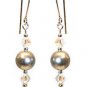 Light Grey Pearl Crystal Earrings MADE WITH SWAROVSKI ELEMENTS