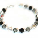 Handmade 6mms Black Grey Crystal AB Bracelet made with SWAROVSKI ELEMENTS