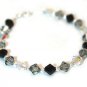 Handmade 6mms Black Grey Crystal AB Bracelet made with SWAROVSKI ELEMENTS