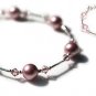 Sterling Silver Handmade Pink 8mm Pearl Bracelet made with SWAROVSKI ELEMENTS 6