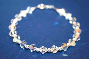 made with SWAROVSKI ELEMENTS Crystal AB Sparkly Handmade Bridal Bracelet