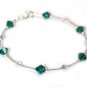 .925 Sterling Silver Clear AB Emerald Green Crystal made with SWAROVSKI ELEMENTS