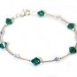 .925 Sterling Silver Clear AB Emerald Green Crystal made with SWAROVSKI ELEMENTS