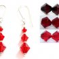 Sterling Silver Handmade Red Crystal Earrings made with SWAROVSKI ELEMENTS 468