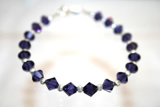 6ms Sterling Silver Purple Velvet Crystal Bracelet made with SWAROVSKI ELEMENTS