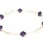 Sterling Silver Bracelet 6mm Purple Velvet Crystal MADE WITH SWAROVSKI ELEMENTS