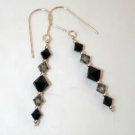 .925 Sterling Silver Black & Crystal Earrings made with SWAROVSKI ELEMENTS