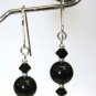 Sterling Silver Jet Black Pearls & Crystals made with SWAROVSKI ELEMENTS