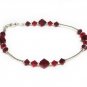Handmade Siam & Light Siam Crystal Bracelet made with SWAROVSKI ELEMENTS 5 bead