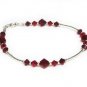 Handmade Siam & Light Siam Crystal Bracelet made with SWAROVSKI ELEMENTS 5 bead