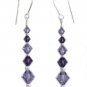 Handmade Long Sparkly Purple Tanzanite Earrings made with SWAROVSKI ELEMENTS