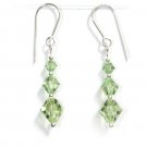 925 Sterling Silver Handmade Earrings Peridot Green made with SWAROVSKI ELEMENTS