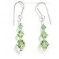 925 Sterling Silver Handmade Earrings Peridot Green made with SWAROVSKI ELEMENTS