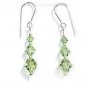 925 Sterling Silver Handmade Earrings Peridot Green made with SWAROVSKI ELEMENTS